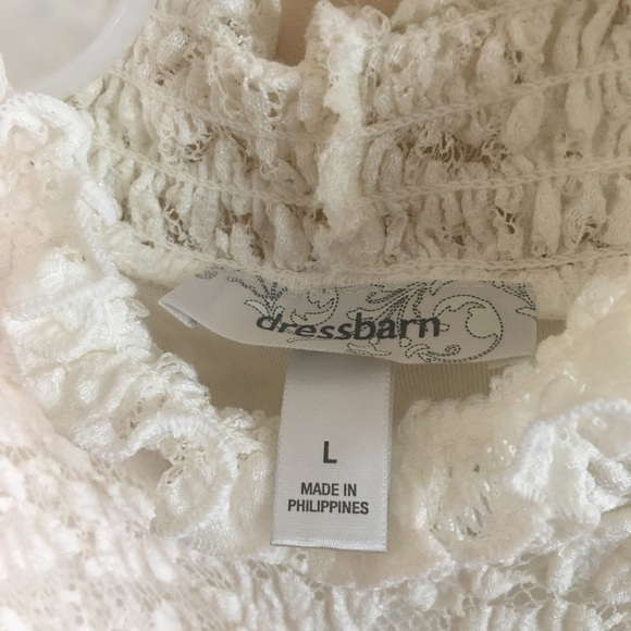 Dress Barn White Floral Lace Top - Picture 4 of 9